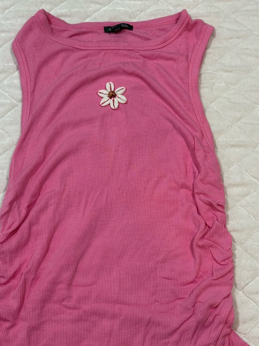 Woman’s Pink Ribbed Bottoms with Seashell Accent
